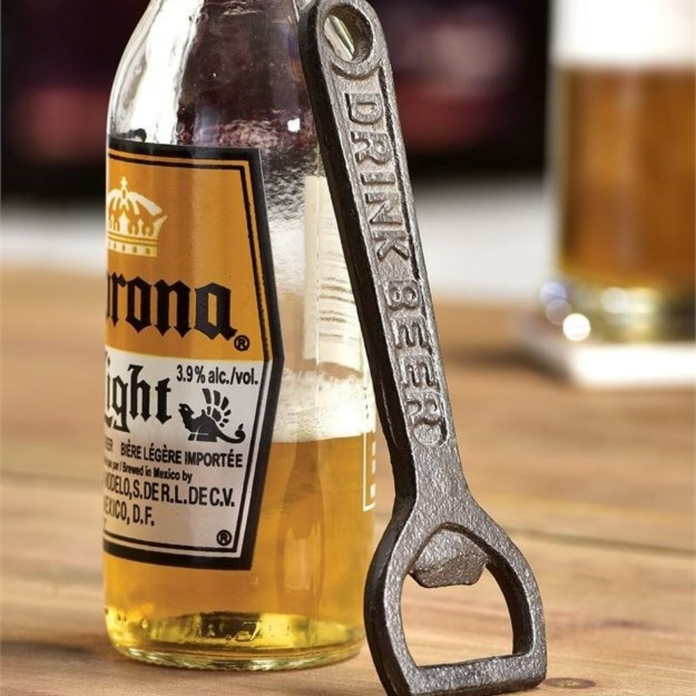 Cast Iron Beer Bottle Opener - Save Water